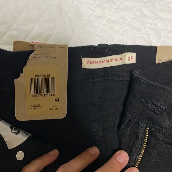 724 High-Rise Levi’s Slim Straight Jeans👖 women’s size 6 Short  NWT 🏷️ W28 L30 - Picture 5 of 5